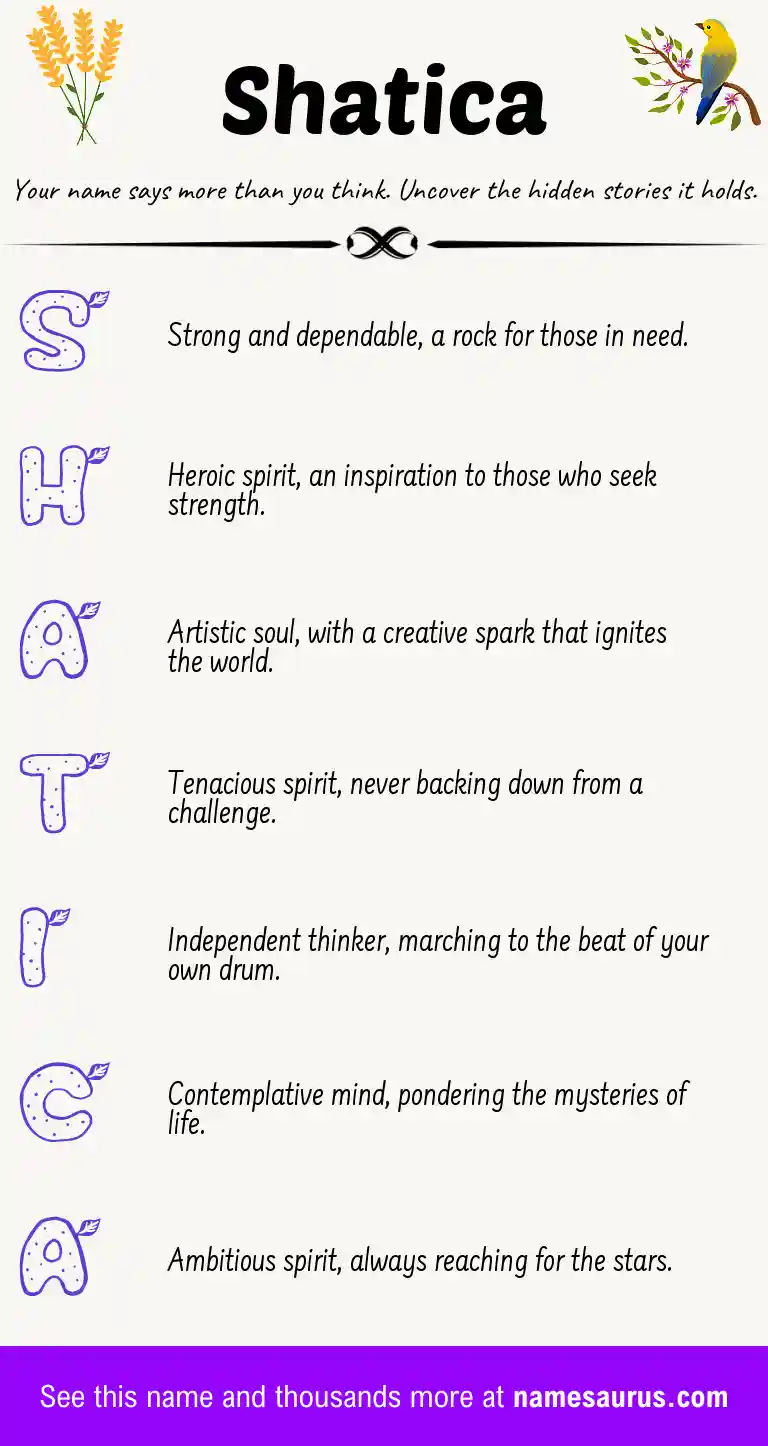 Acrostic poem about Shatica.