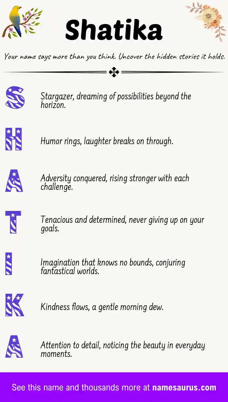 Acrostic poem about Shatika.