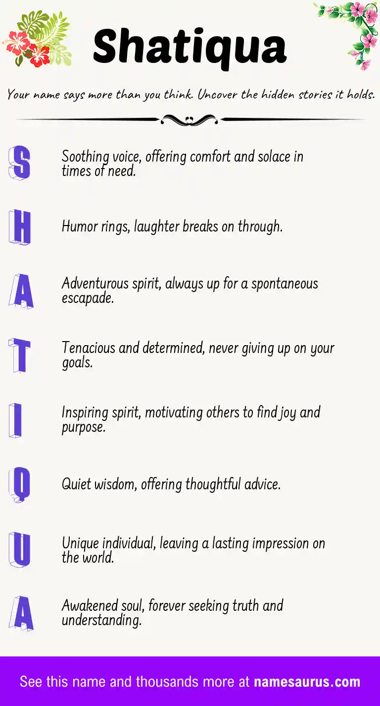 Acrostic poem about Shatiqua.
