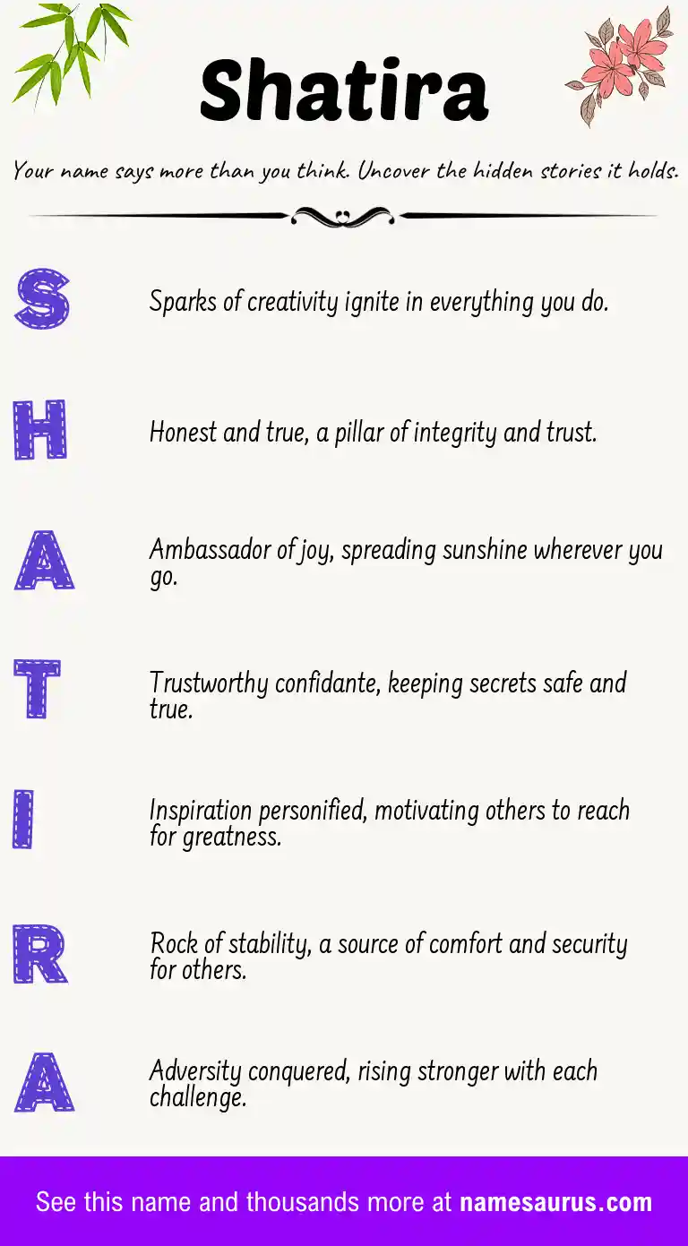 Acrostic poem about Shatira.
