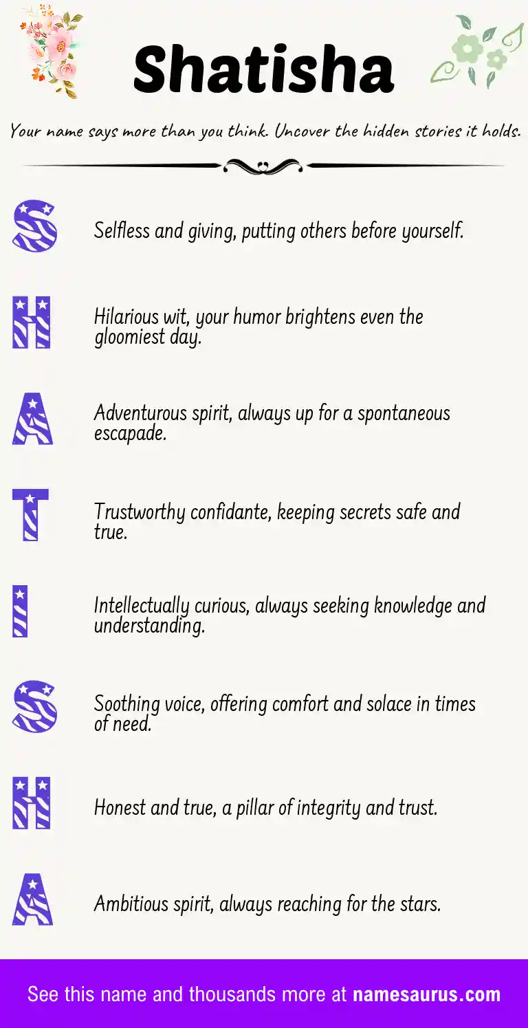 Acrostic poem about Shatisha.