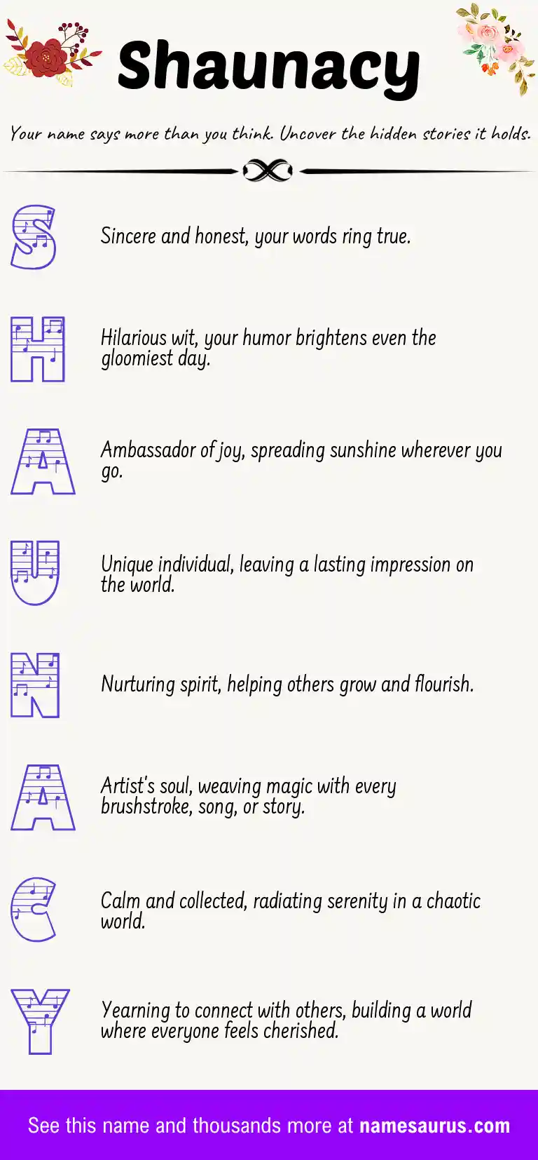 Acrostic poem about Shaunacy.