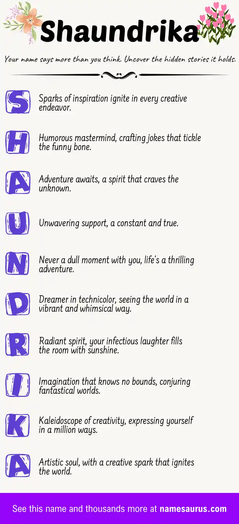 Acrostic poem about Shaundrika.