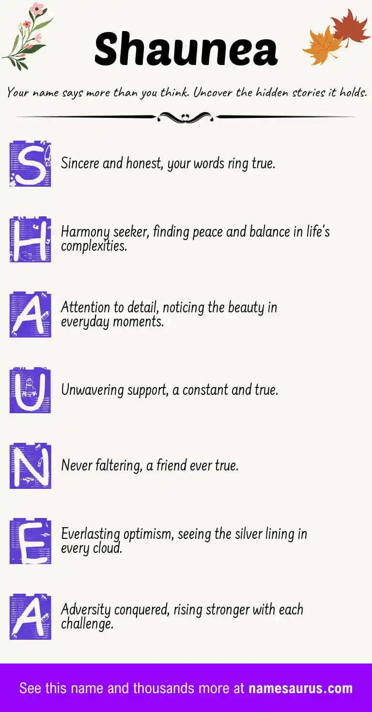 Acrostic poem about Shaunea.