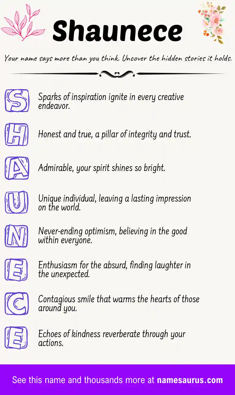 Acrostic poem about Shaunece.
