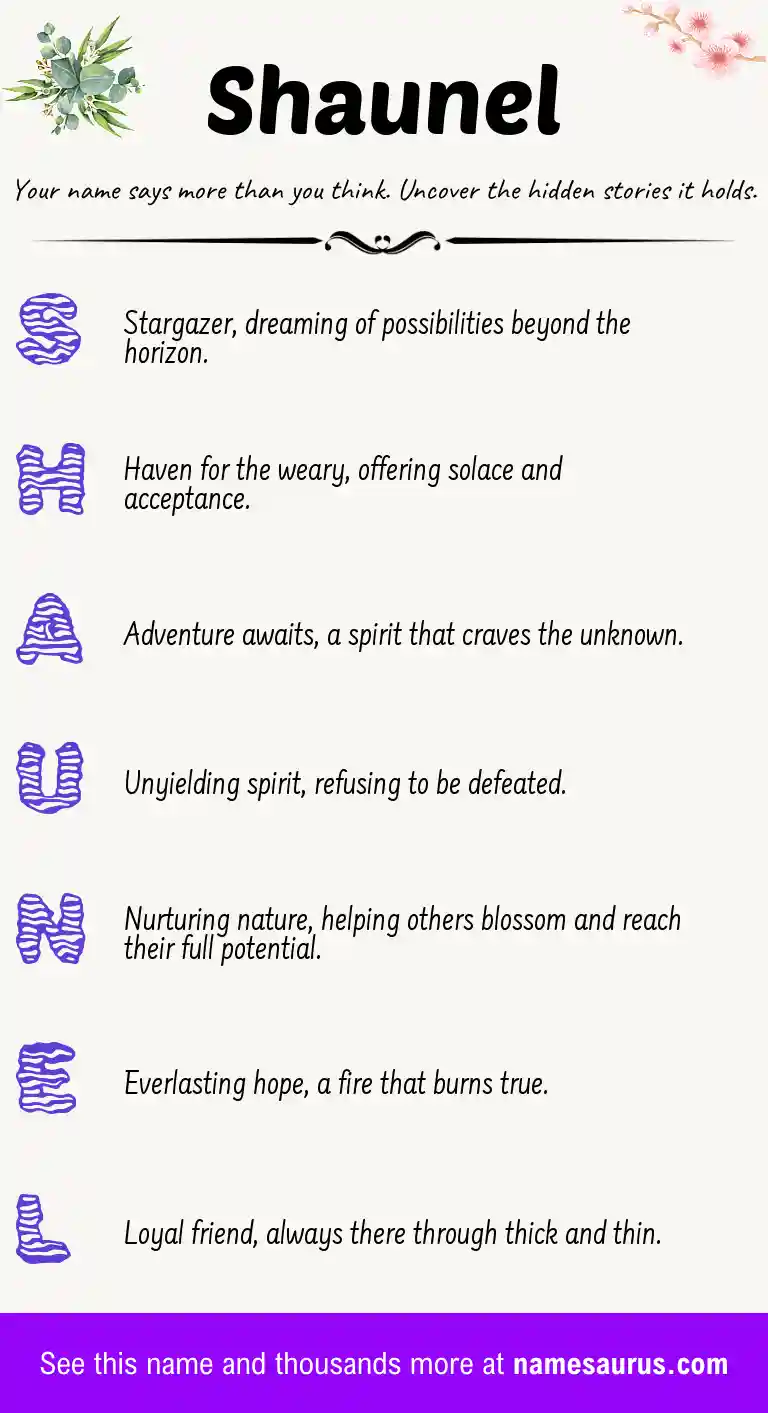Acrostic poem about Shaunel.