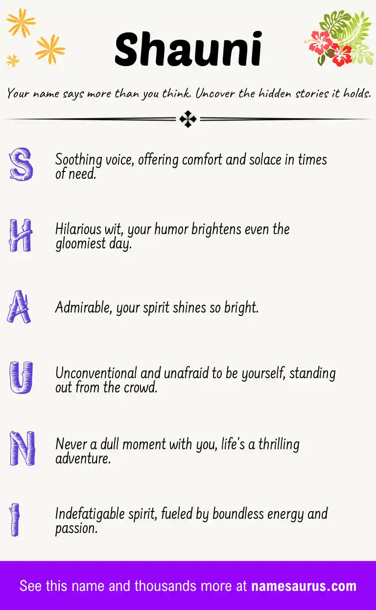 Acrostic poem about Shauni.