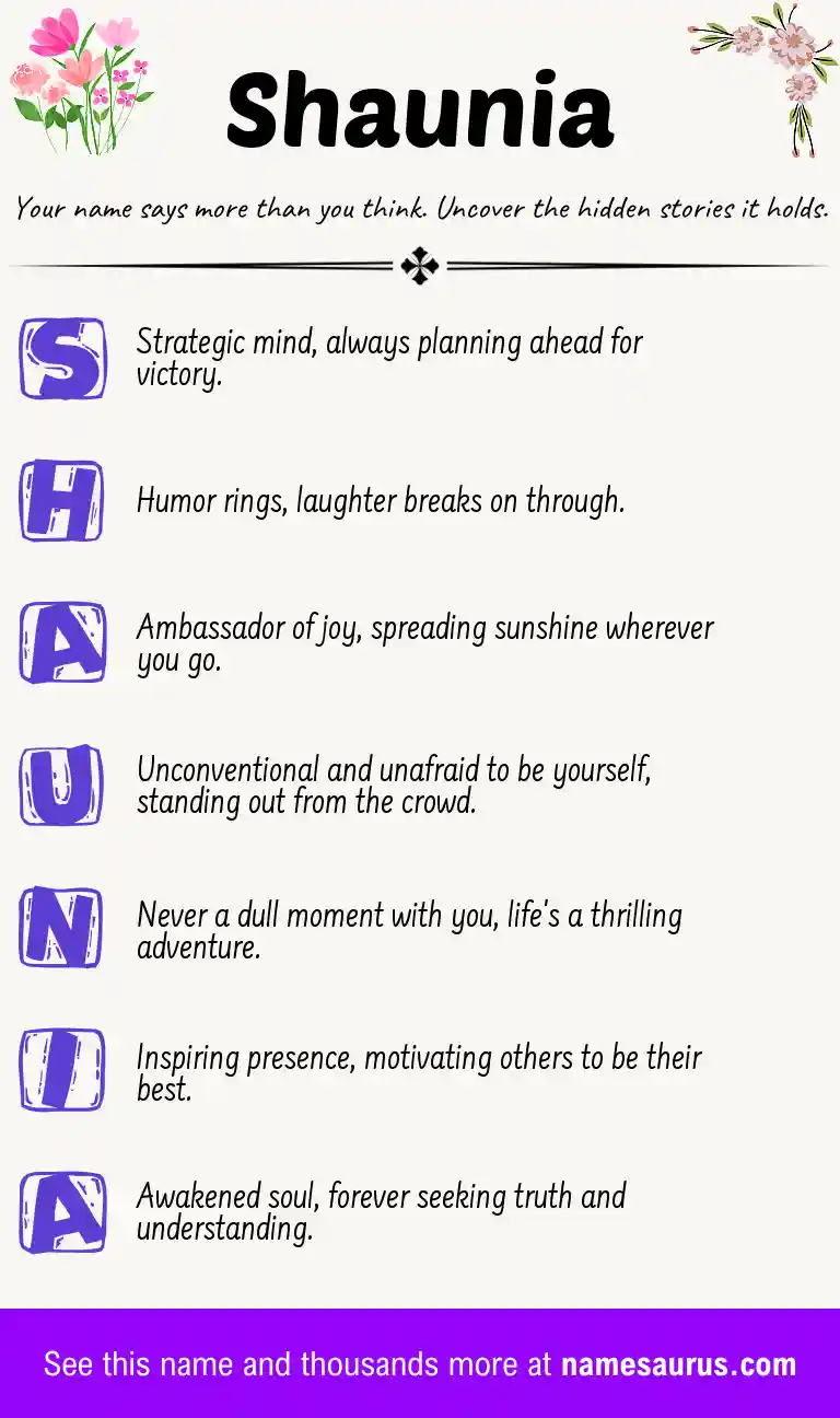 Acrostic poem about Shaunia.