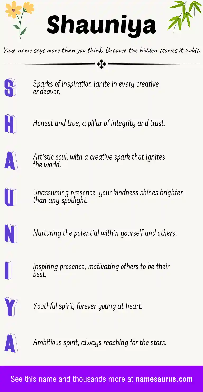 Acrostic poem about Shauniya.