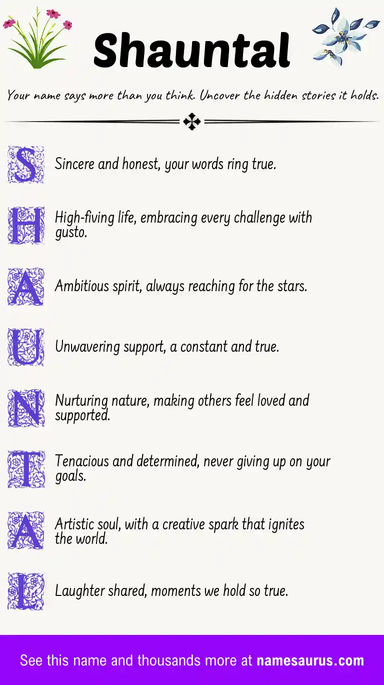 Acrostic poem about Shauntal.