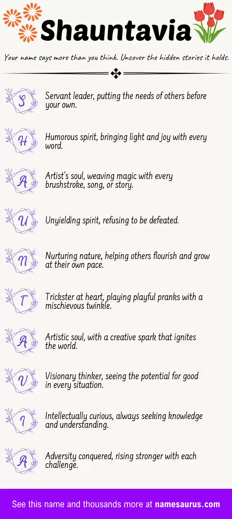 Acrostic poem about Shauntavia.
