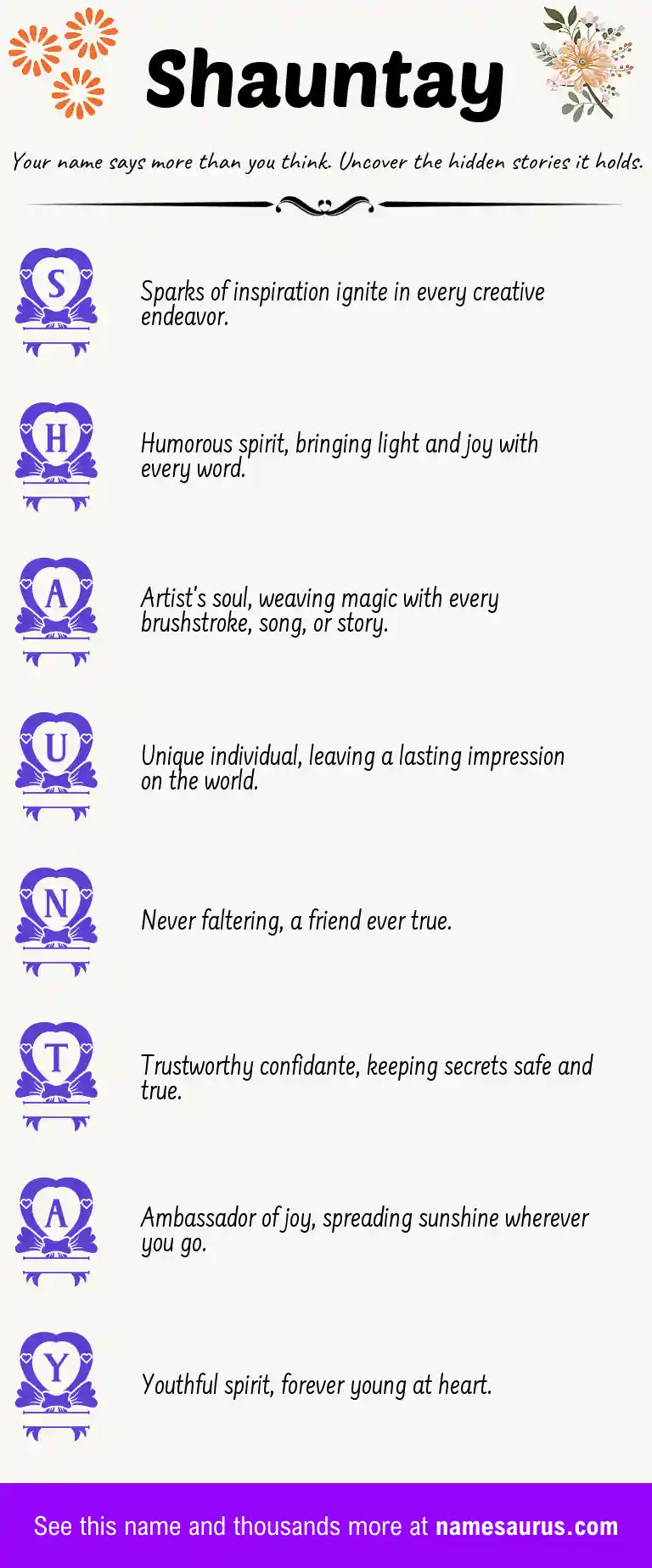 Acrostic poem about Shauntay.