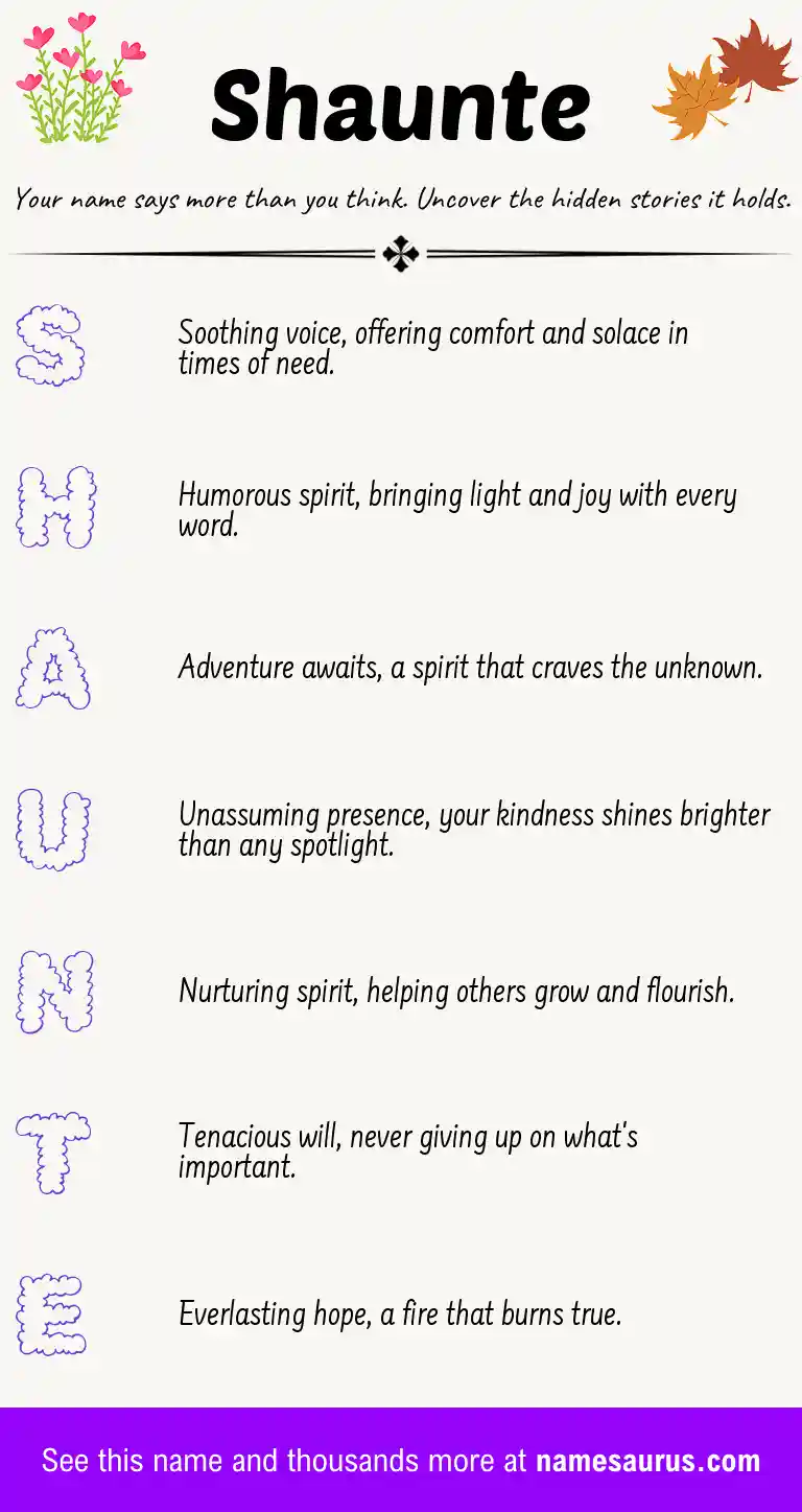 Acrostic poem about Shaunte.
