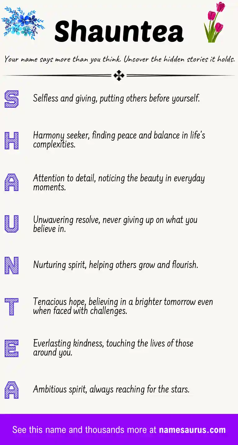 Acrostic poem about Shauntea.