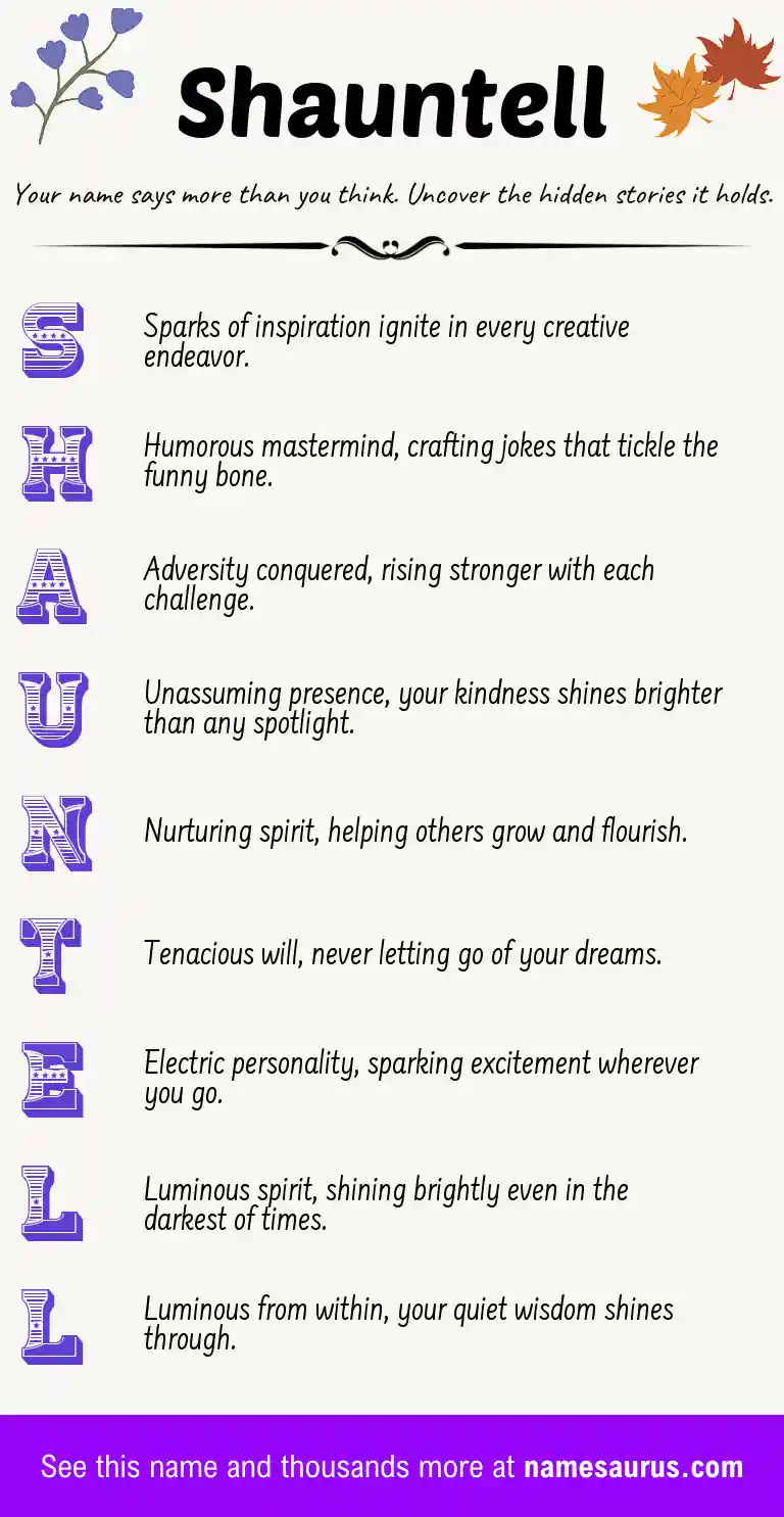 Acrostic poem about Shauntell.