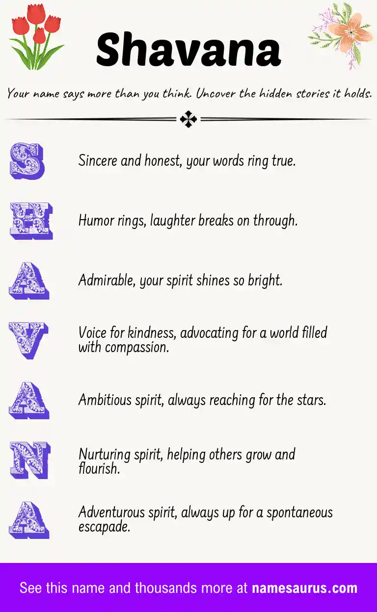 Acrostic poem about Shavana.