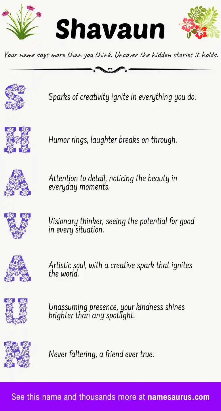 Acrostic poem about Shavaun.