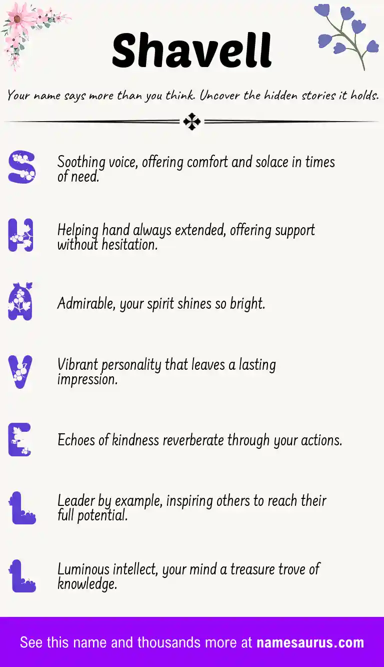 Acrostic poem about Shavell.