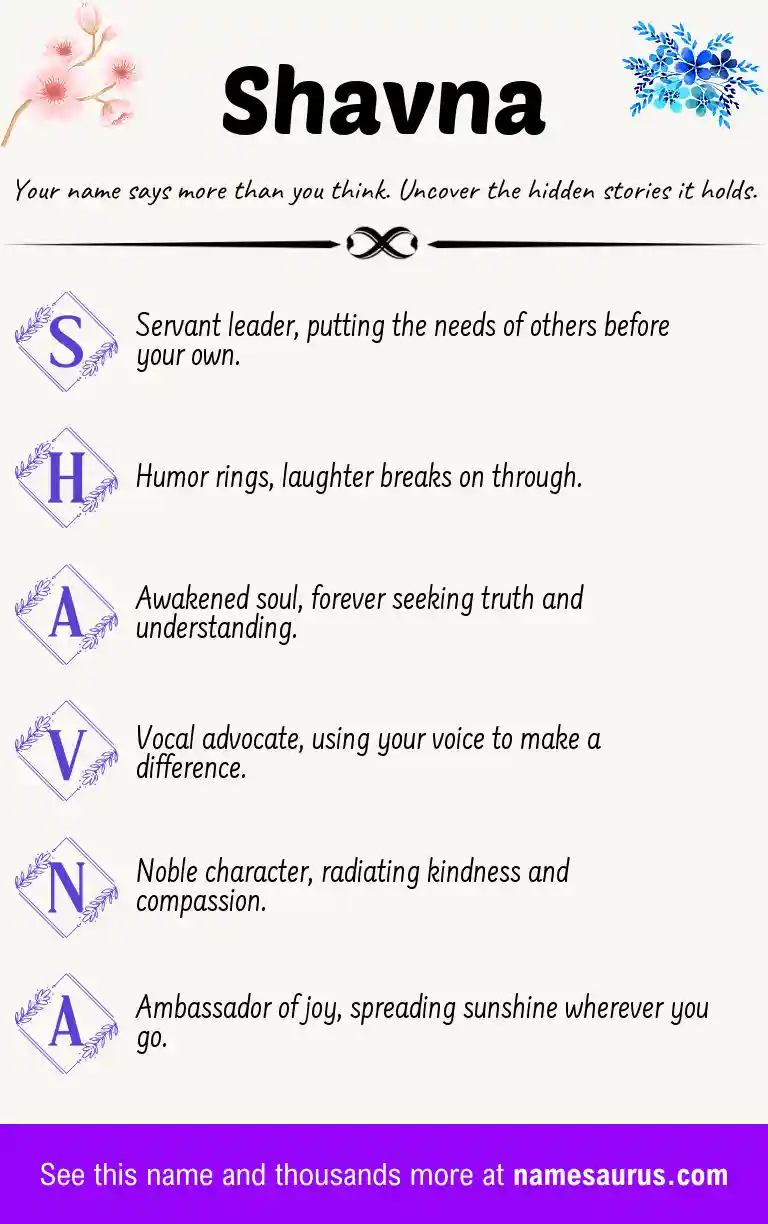 Acrostic poem about Shavna.