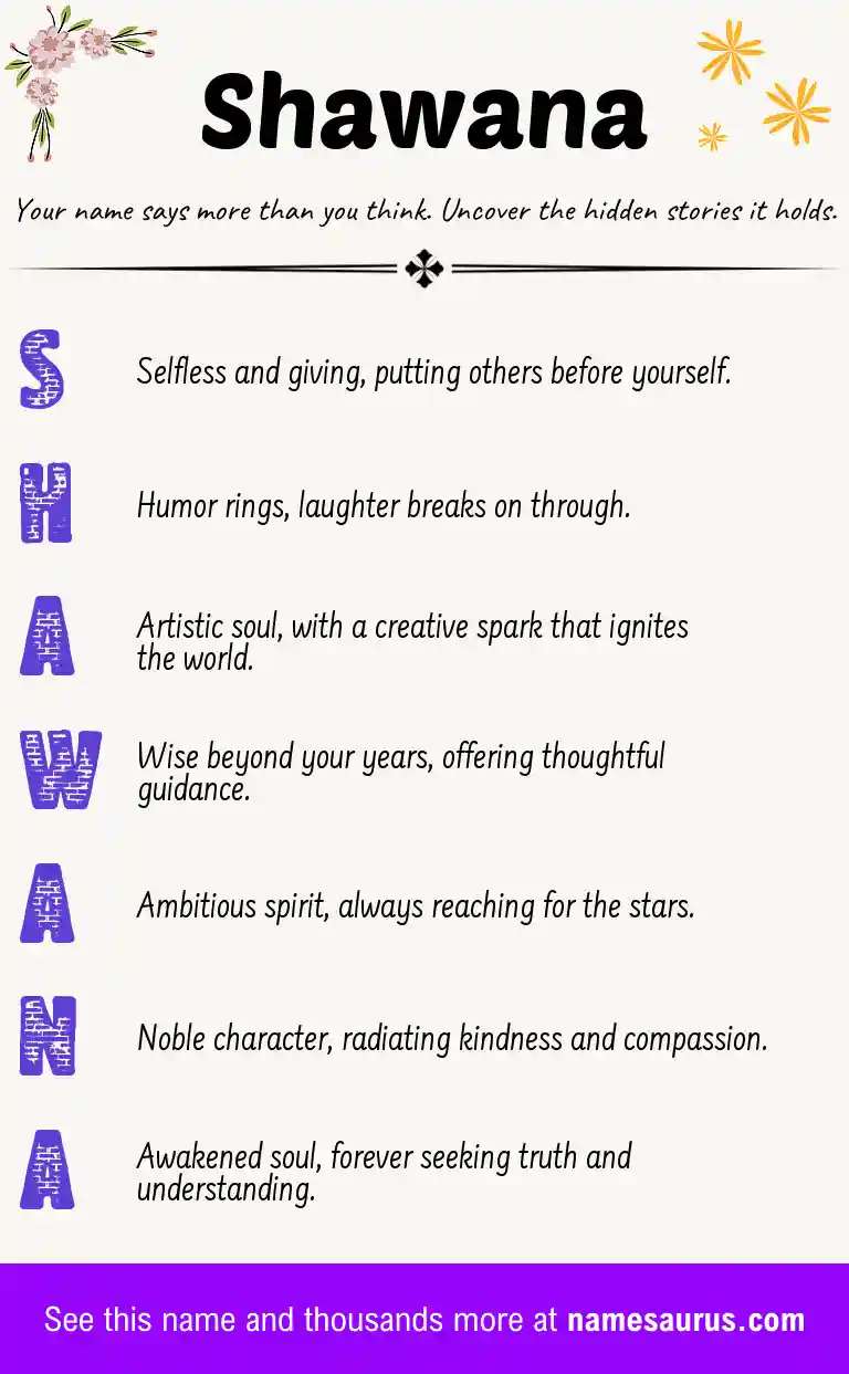 Acrostic poem about Shawana.