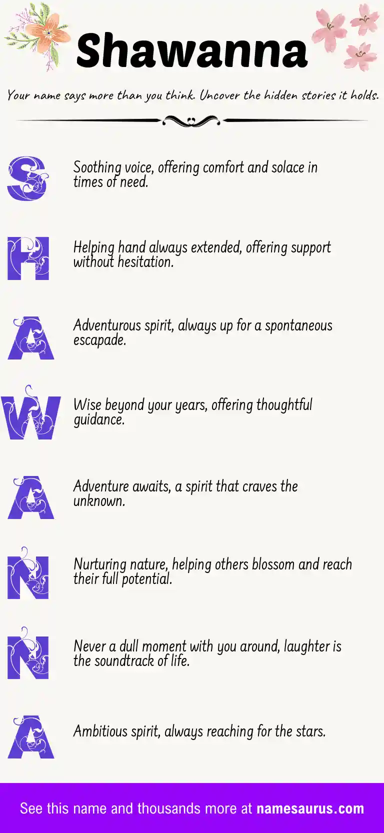 Acrostic poem about Shawanna.