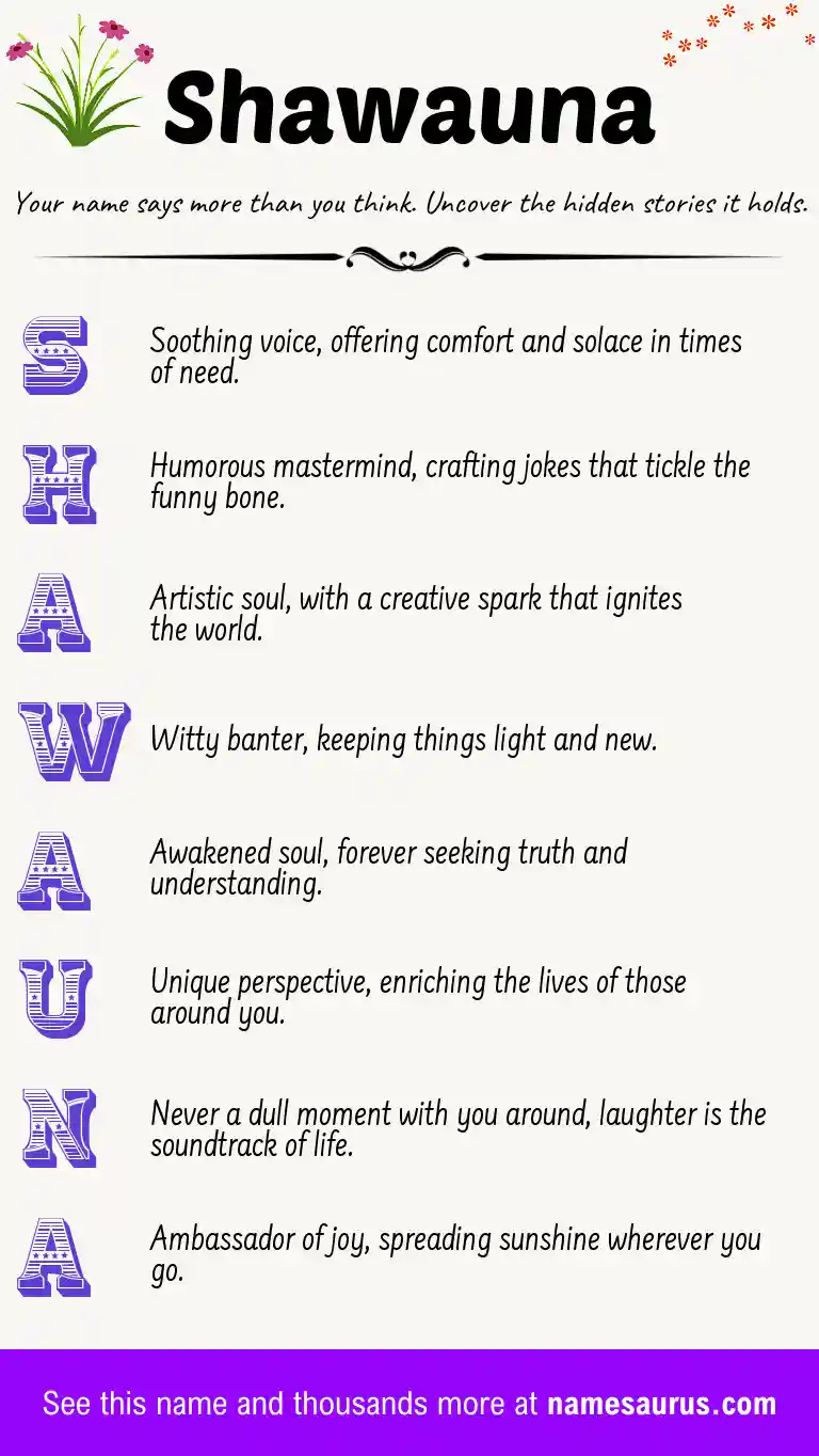 Acrostic poem about Shawauna.
