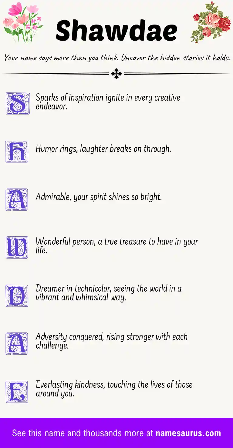Acrostic poem about Shawdae.