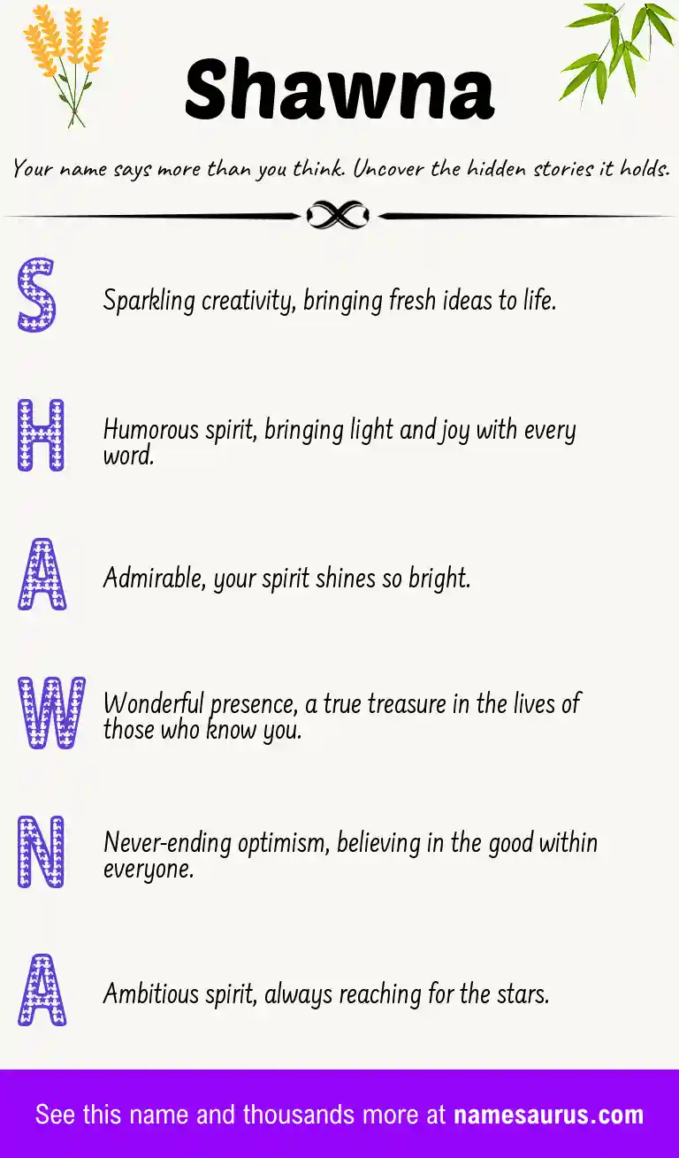 Acrostic poem about Shawna.