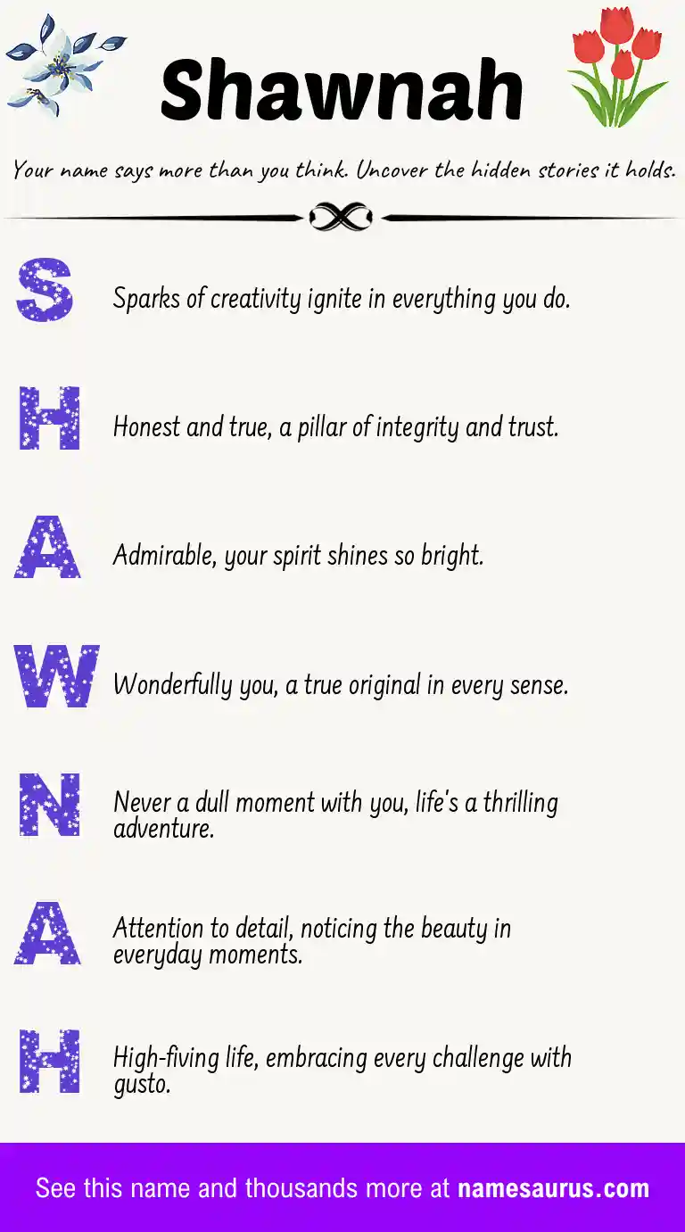 Acrostic poem about Shawnah.