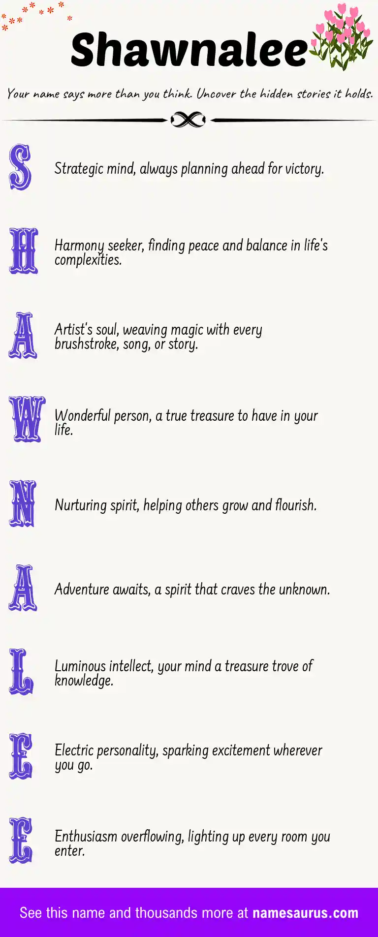 Acrostic poem about Shawnalee.