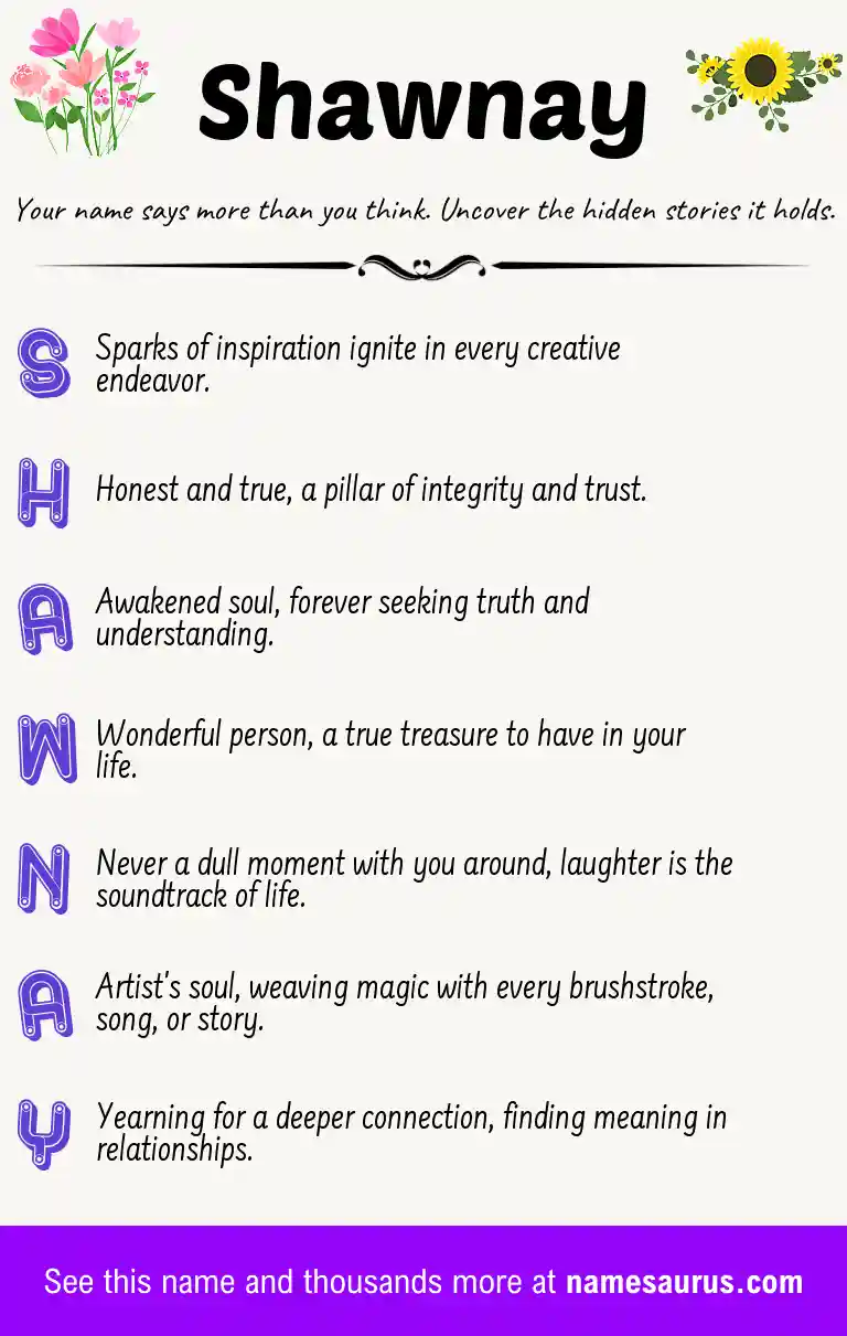 Acrostic poem about Shawnay.