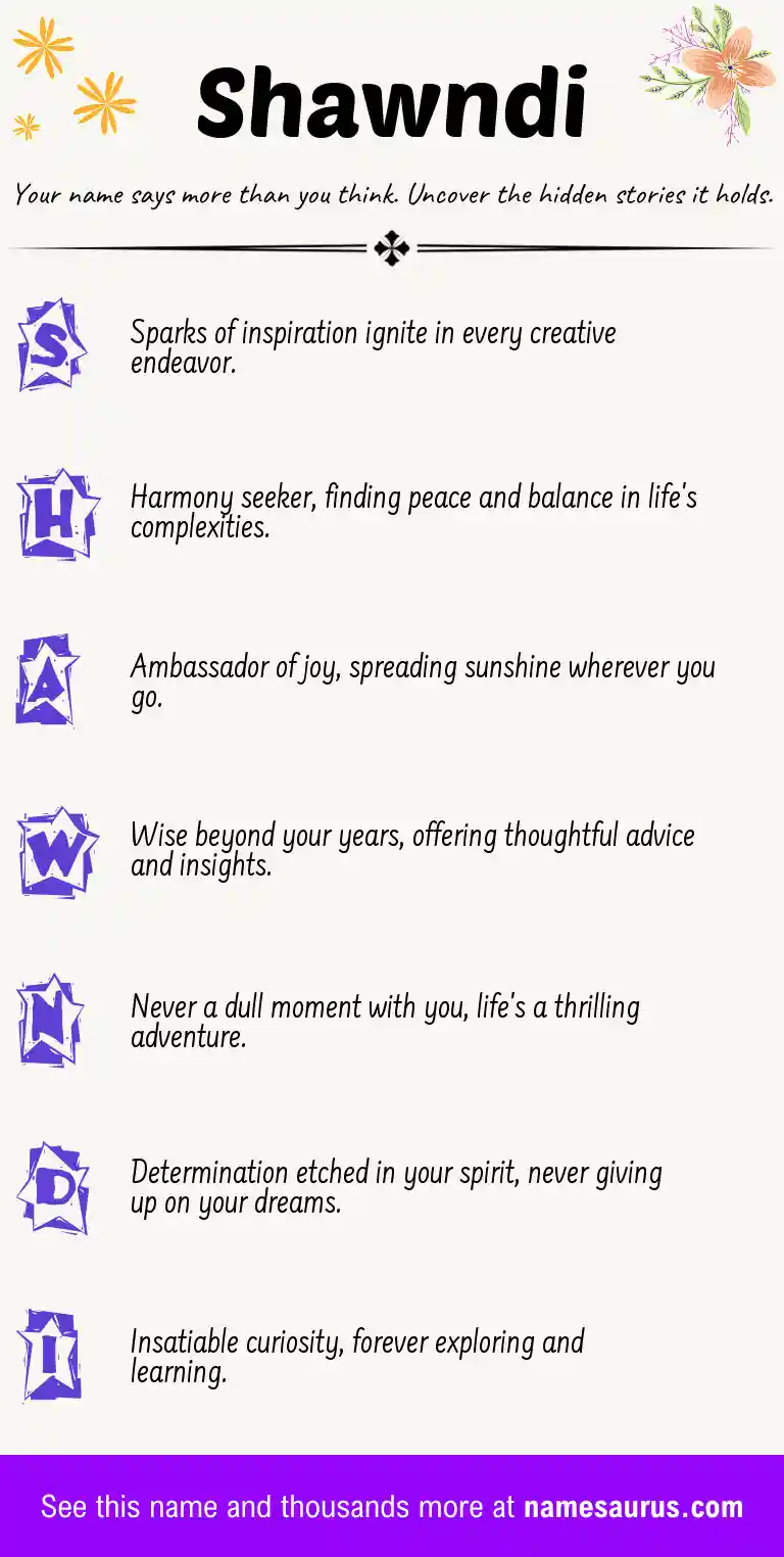 Acrostic poem about Shawndi.