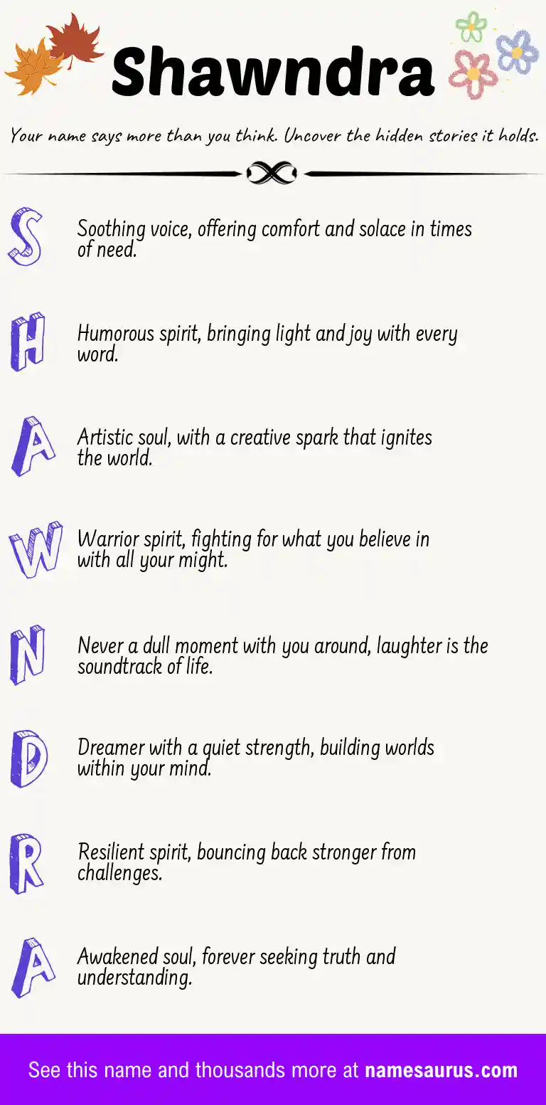 Acrostic poem about Shawndra.