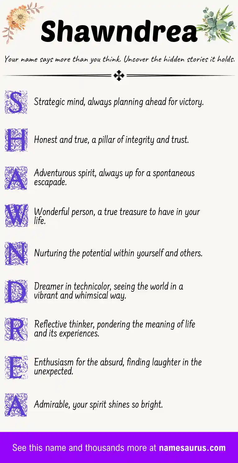 Acrostic poem about Shawndrea.