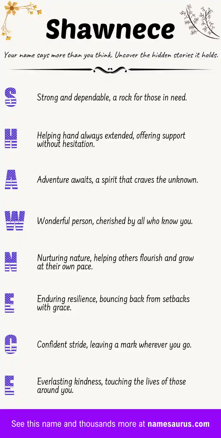 Acrostic poem about Shawnece.