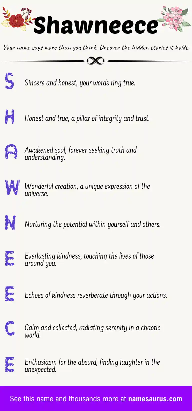 Acrostic poem about Shawneece.