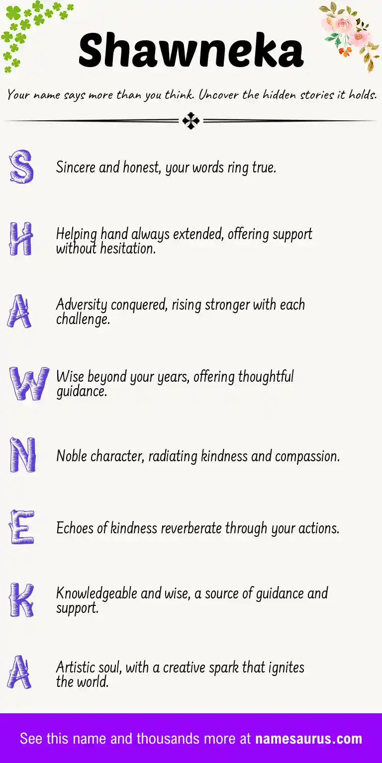 Acrostic poem about Shawneka.