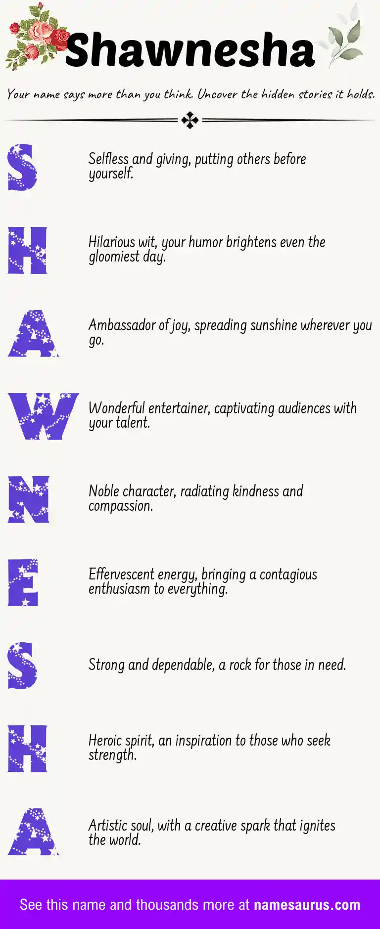 Acrostic poem about Shawnesha.