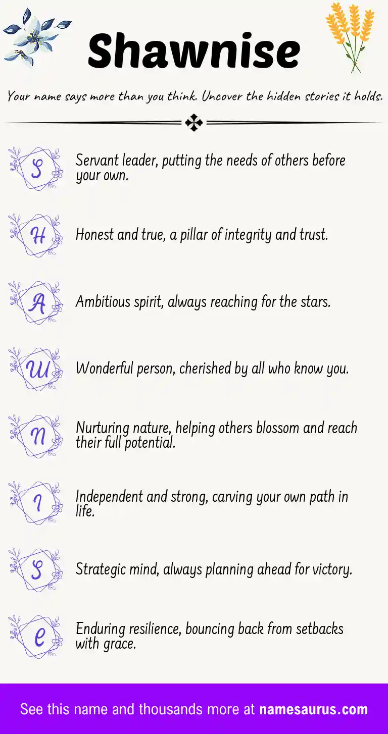 Acrostic poem about Shawnise.