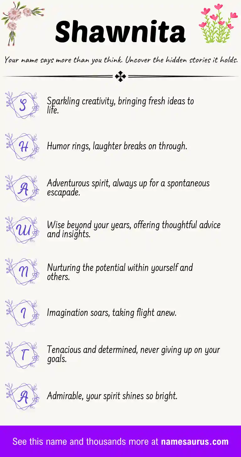 Acrostic poem about Shawnita.
