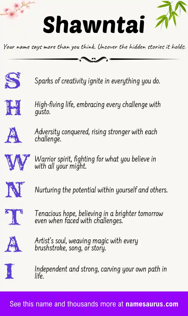Acrostic poem about Shawntai.