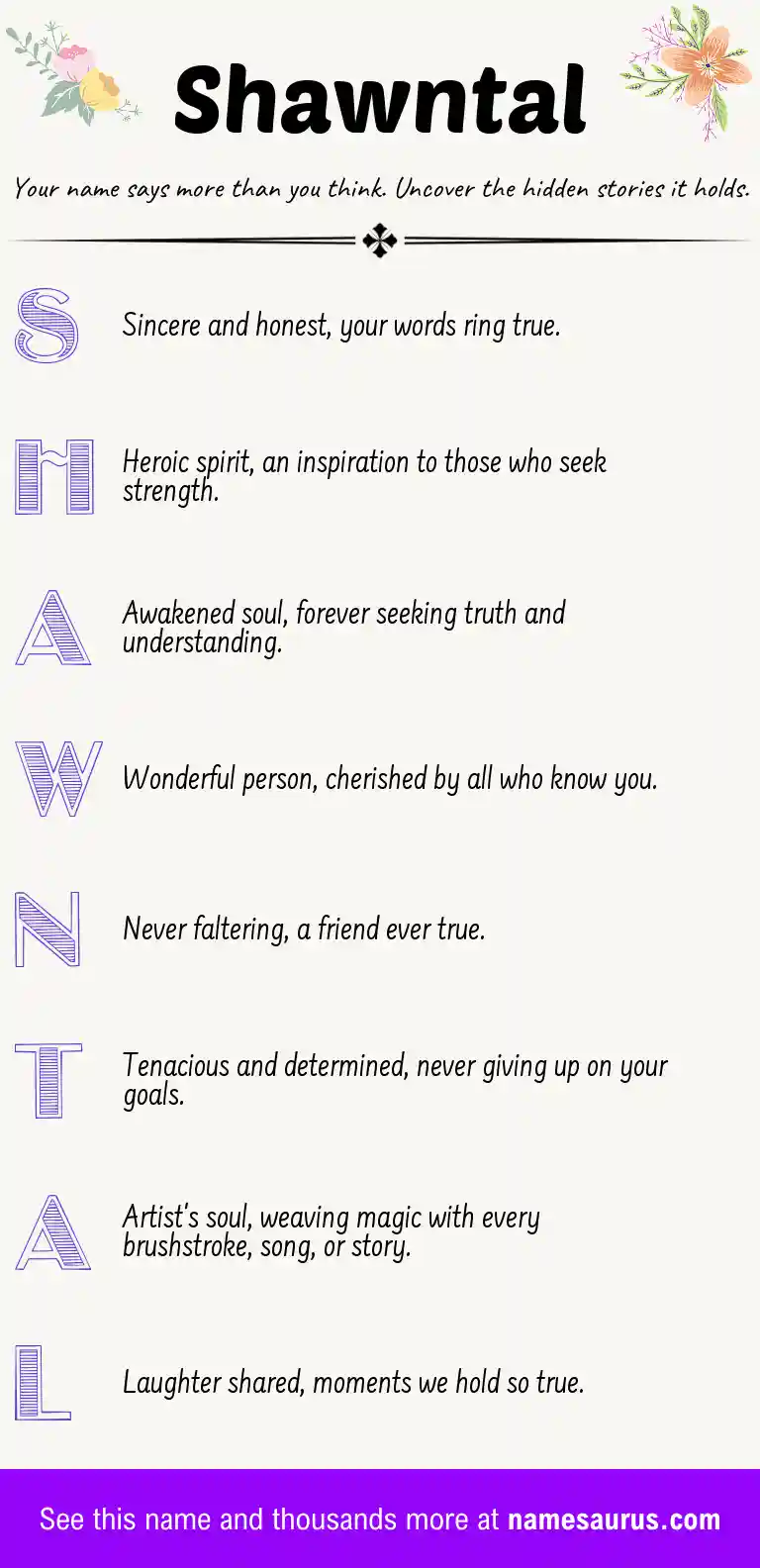 Acrostic poem about Shawntal.