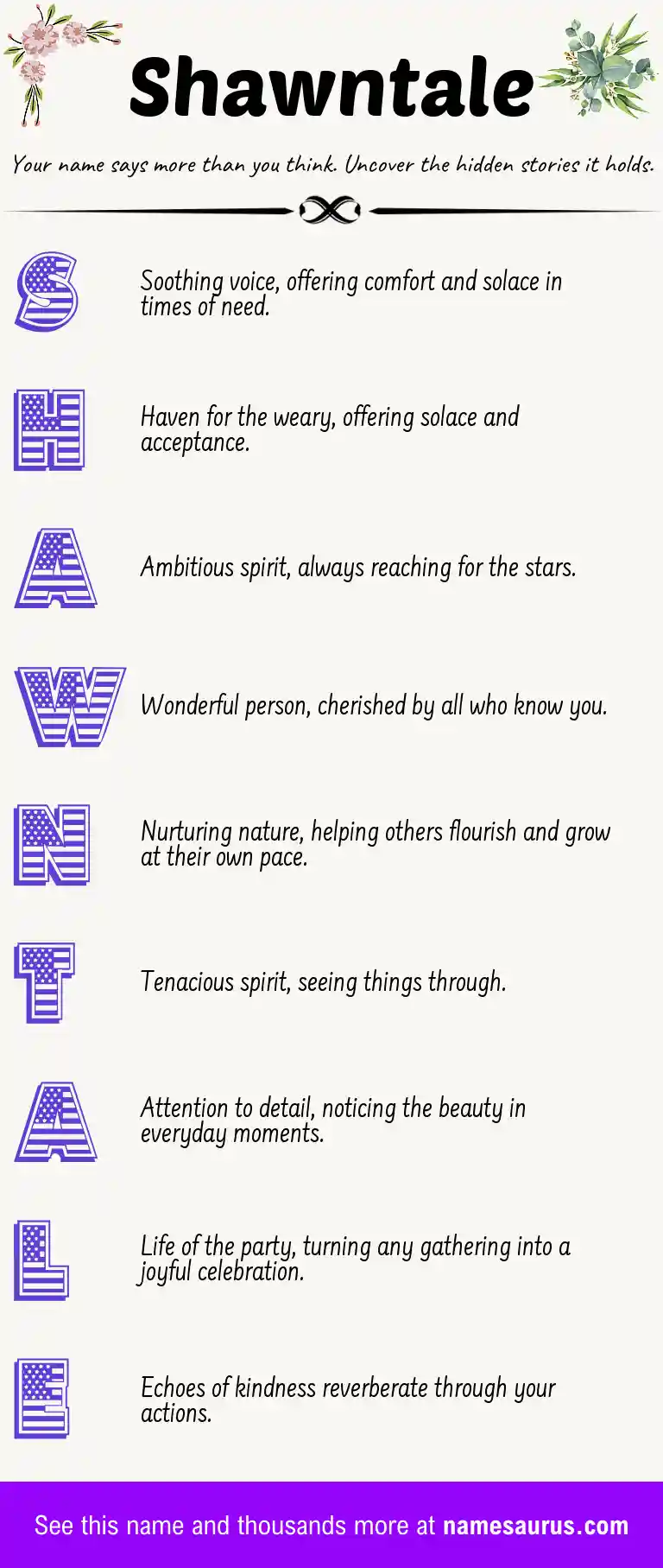Acrostic poem about Shawntale.