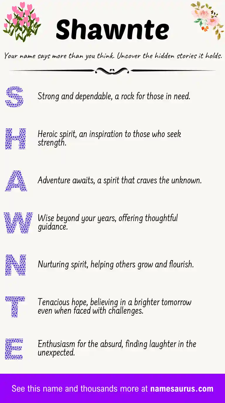Acrostic poem about Shawnte.