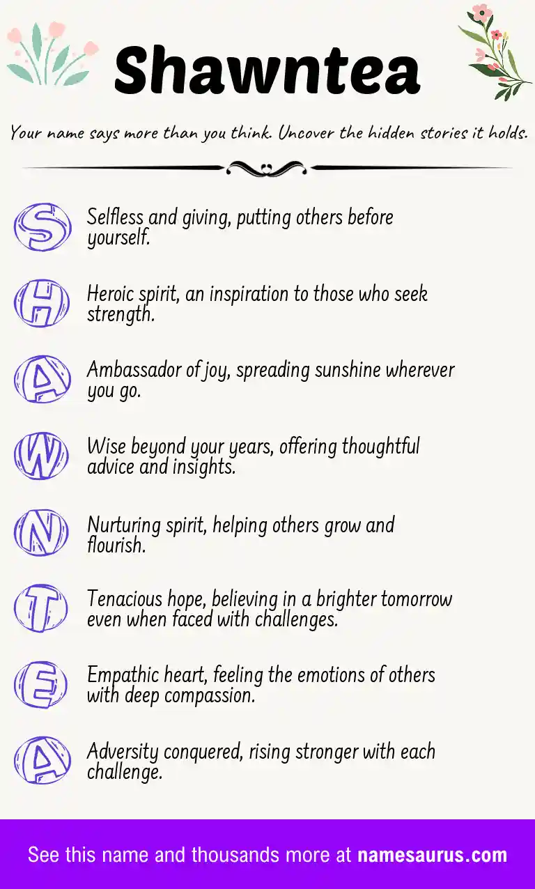 Acrostic poem about Shawntea.