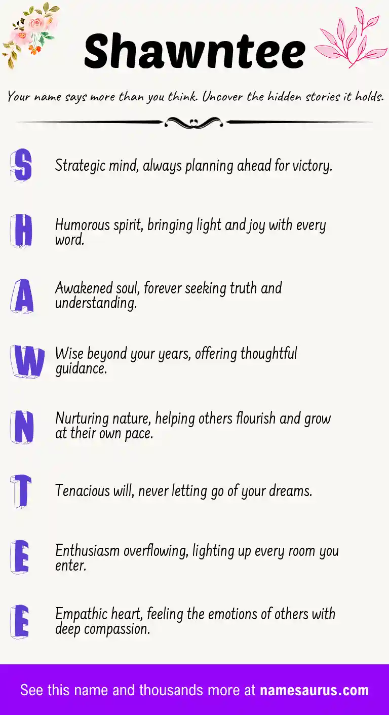 Acrostic poem about Shawntee.