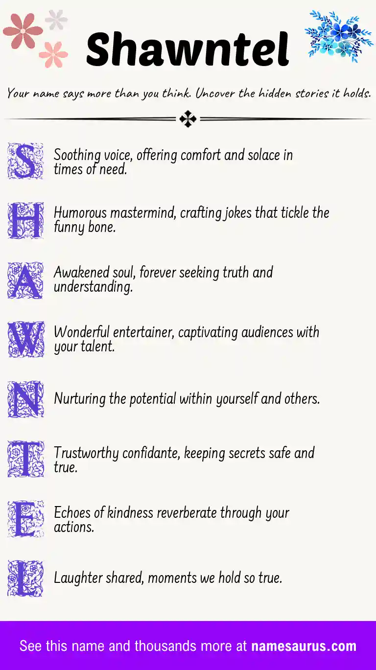 Acrostic poem about Shawntel.