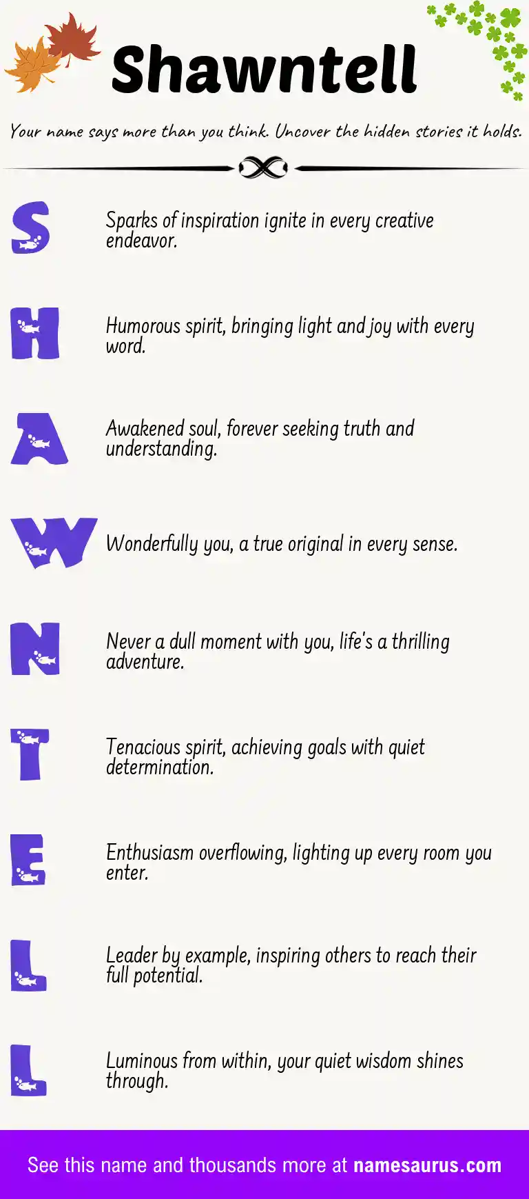 Acrostic poem about Shawntell.
