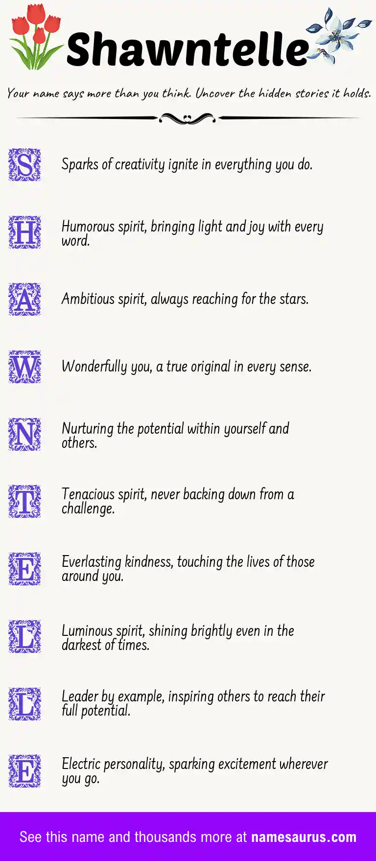 Acrostic poem about Shawntelle.