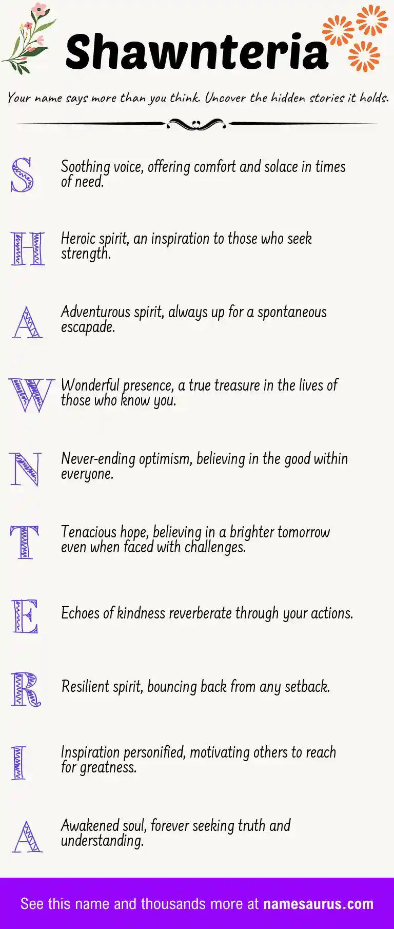 Acrostic poem about Shawnteria.